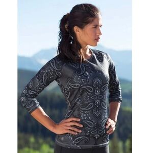 Athleta Sierra Nevada Paisley Mid Weight Thermal Top with Thumbholes